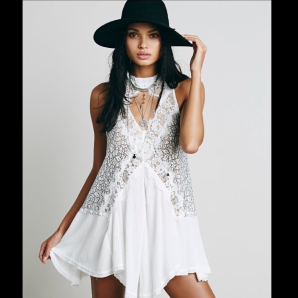 Amazing boho lace choker dress